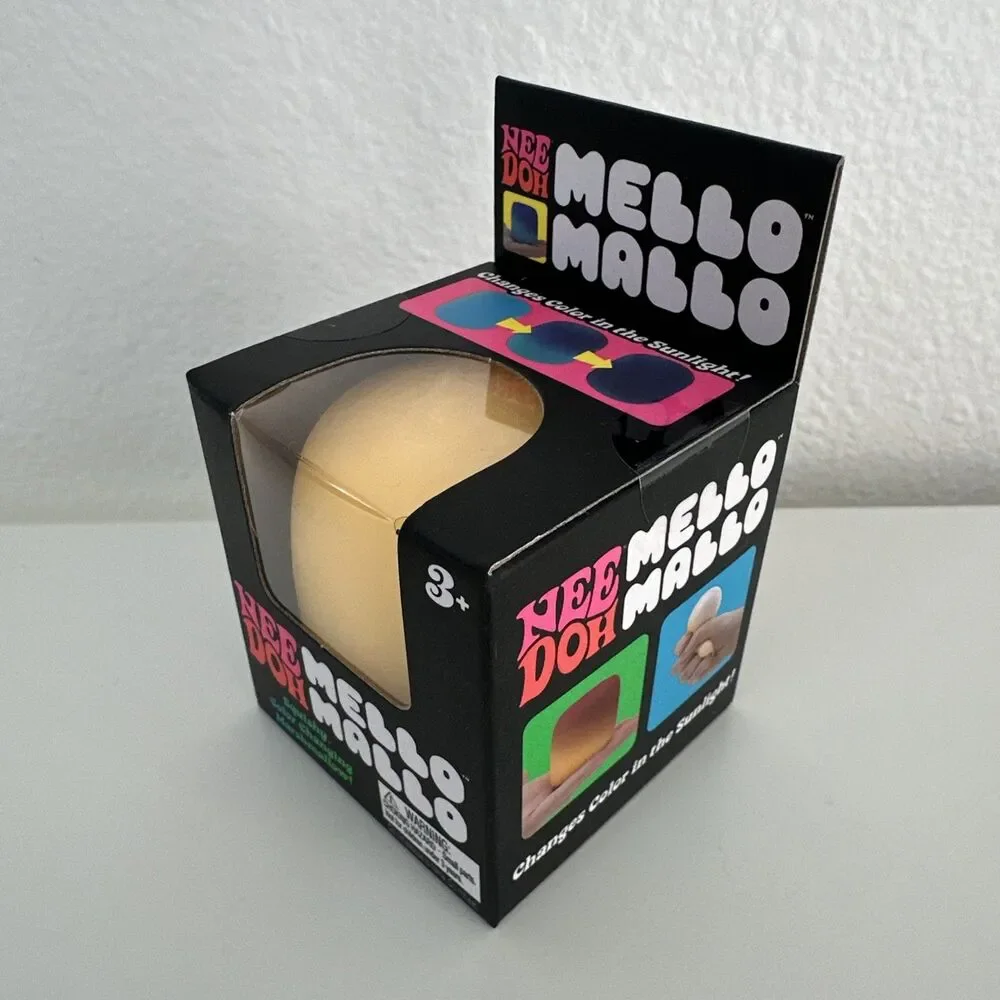 AUTHENTIC NEEDOH Mello Mallo Color Changing Squishy Nee Doh Mellow Mallow Yellow